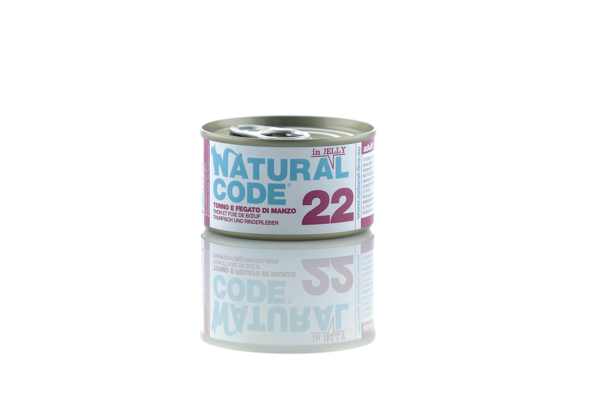 Natural Code - Umido Gatto - Tonno e Fegato di Manzo 22 - Soft Jelly - Lattina 85g