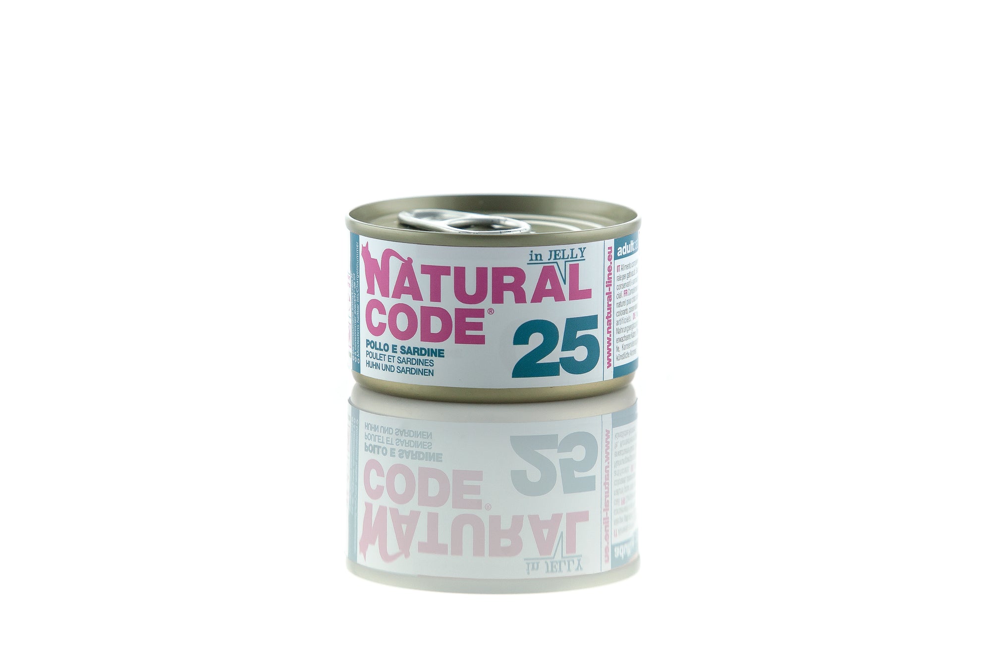 Natural Code - Umido Gatto - Pollo e Sardine 25 - Soft Jelly - Lattina 85g