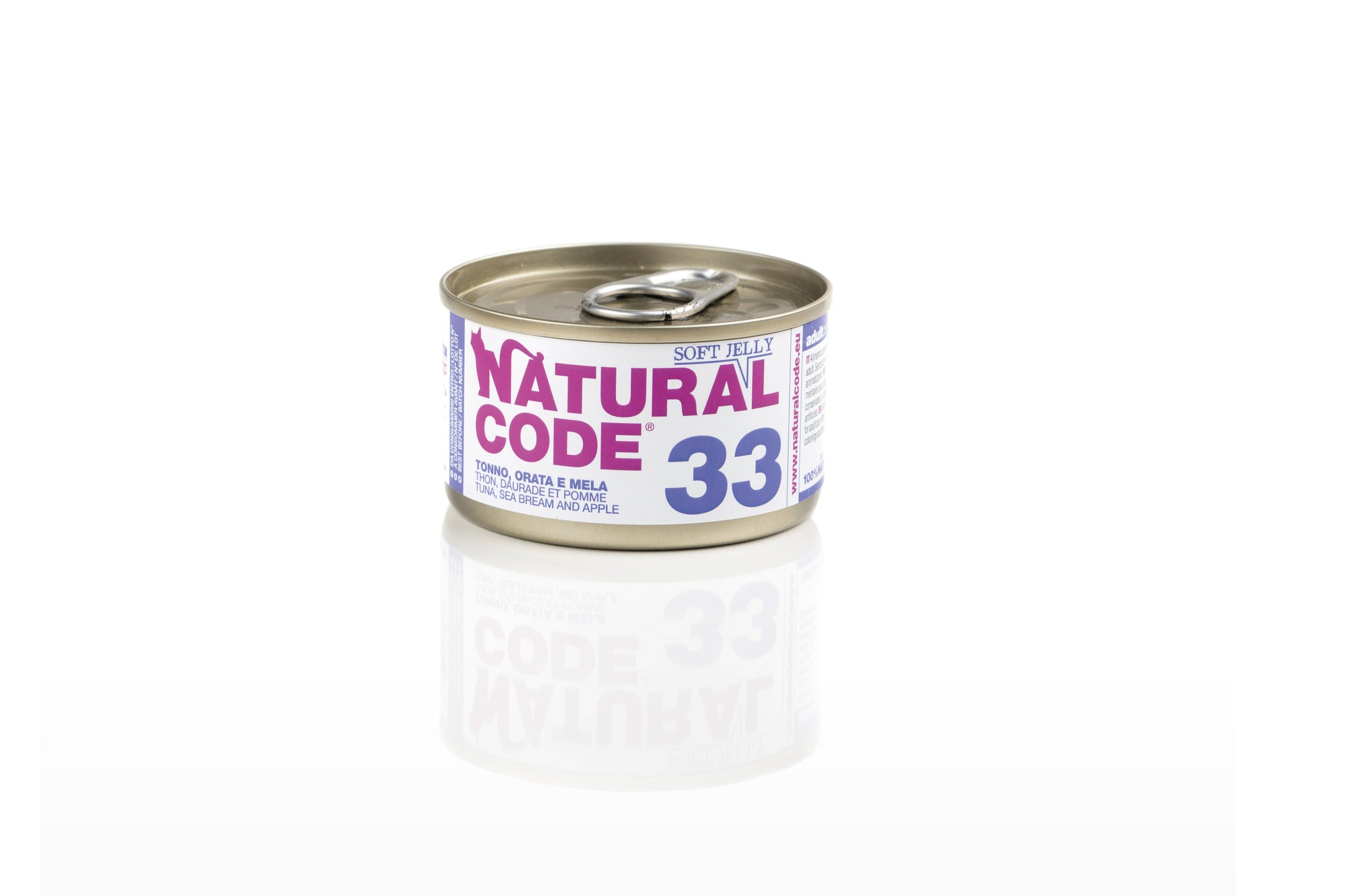 Natural Code - Umido Gatto - Tonno, Orata e Mela 33 - Soft Jelly - Lattina 85g