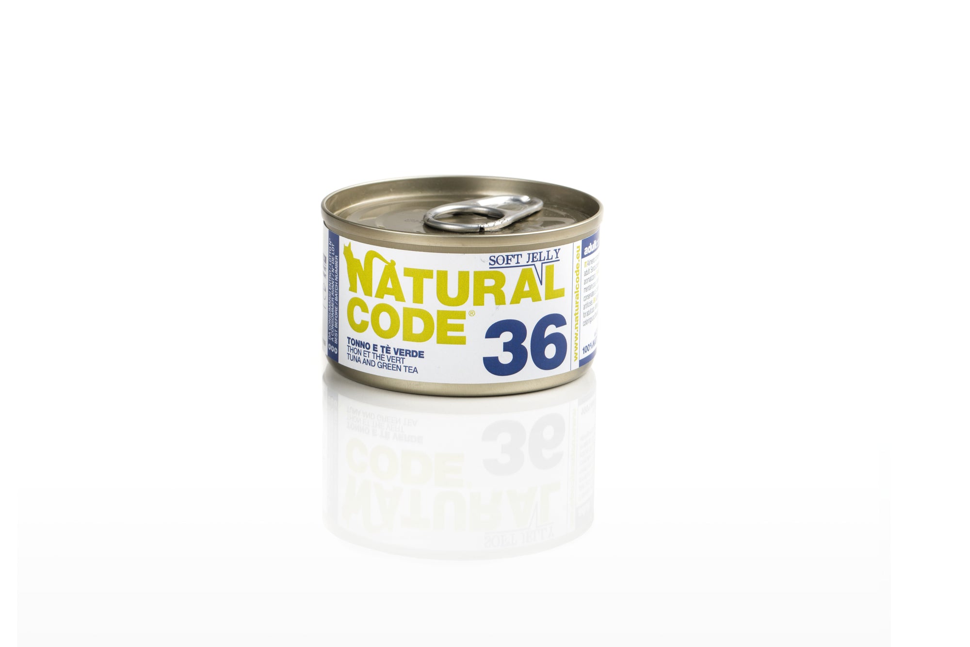 Natural Code - Umido Gatto - Tonno e Tè Verde 36 - Soft Jelly - Lattina 85g