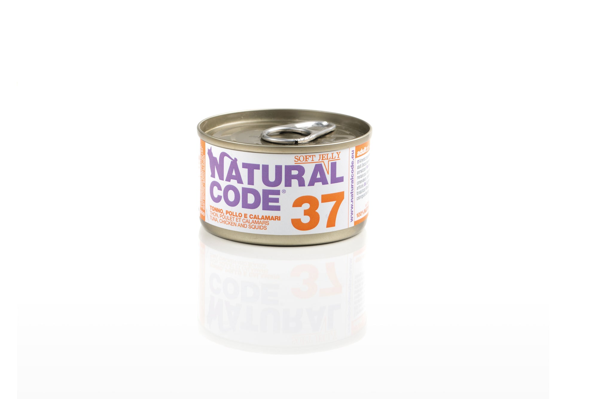 Natural Code - Umido Gatto - Tonno, Pollo e Calamari 37 - Soft Jelly - Lattina 85g