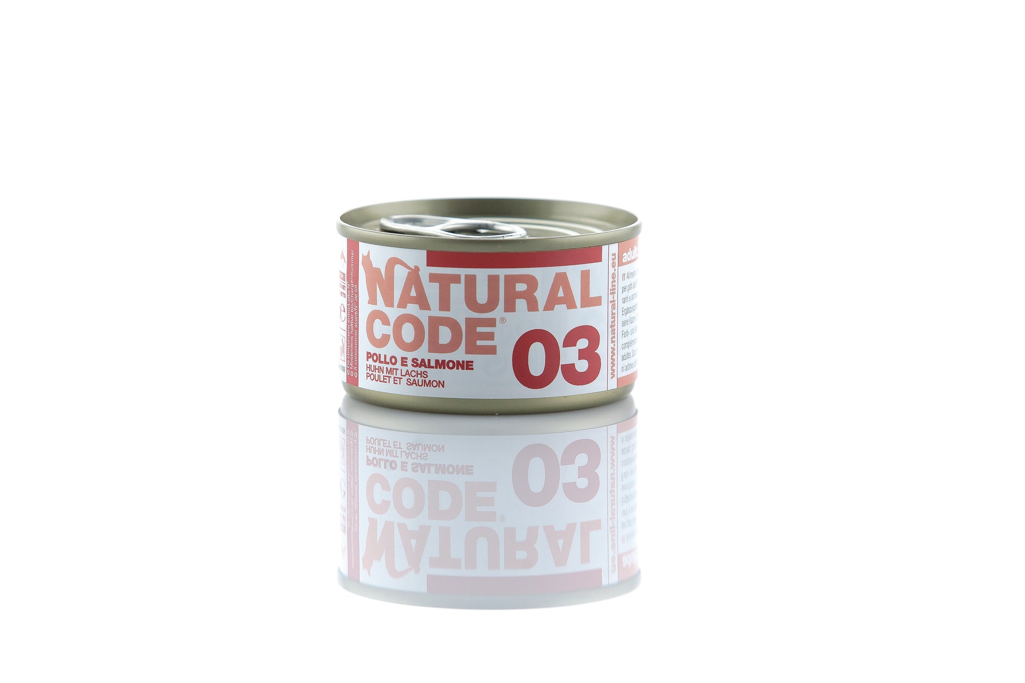 Natural Code - Umido Gatto - Pollo e Salmone 03 - Acqua di Cottura - Lattina 85g