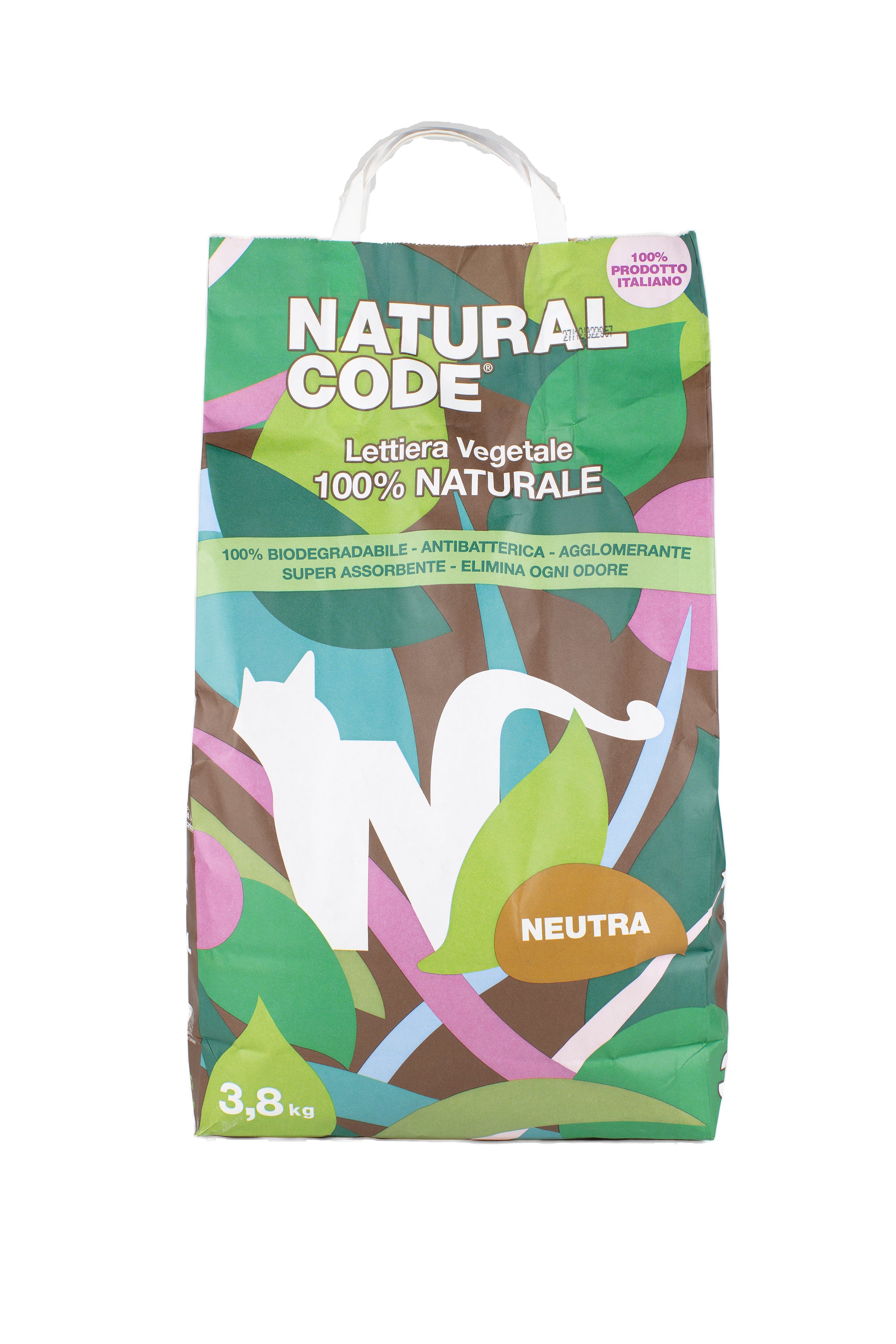 Natural Code - Lettiera Vegetale Agglom. Neutra 3,8Kg