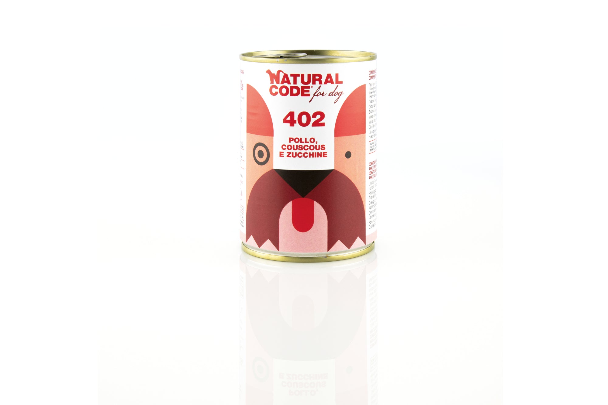 Natural Code - Umido Cane - Pollo, Couscous e Zucchine 402 - Paté - Lattina 400g