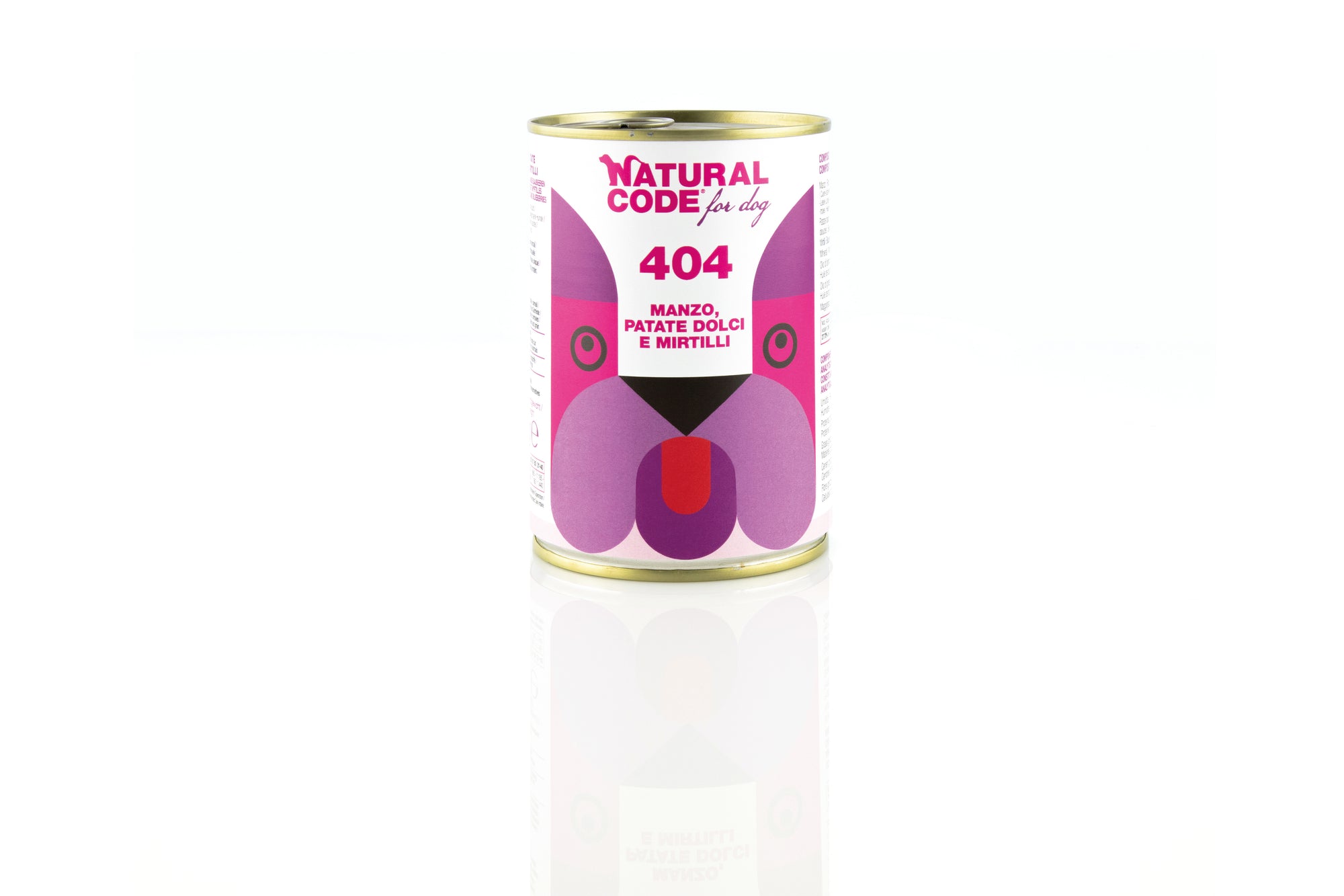 Natural Code - Umido Cane - Manzo, Patate Dolci e Mirtilli 404 - Paté - Lattina 400g