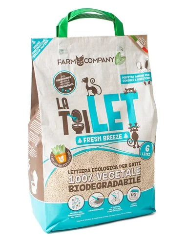 Lettiera Vegetale Biodegradabile La Toilet per gatti profumata - Farmcompany - 6 Lt