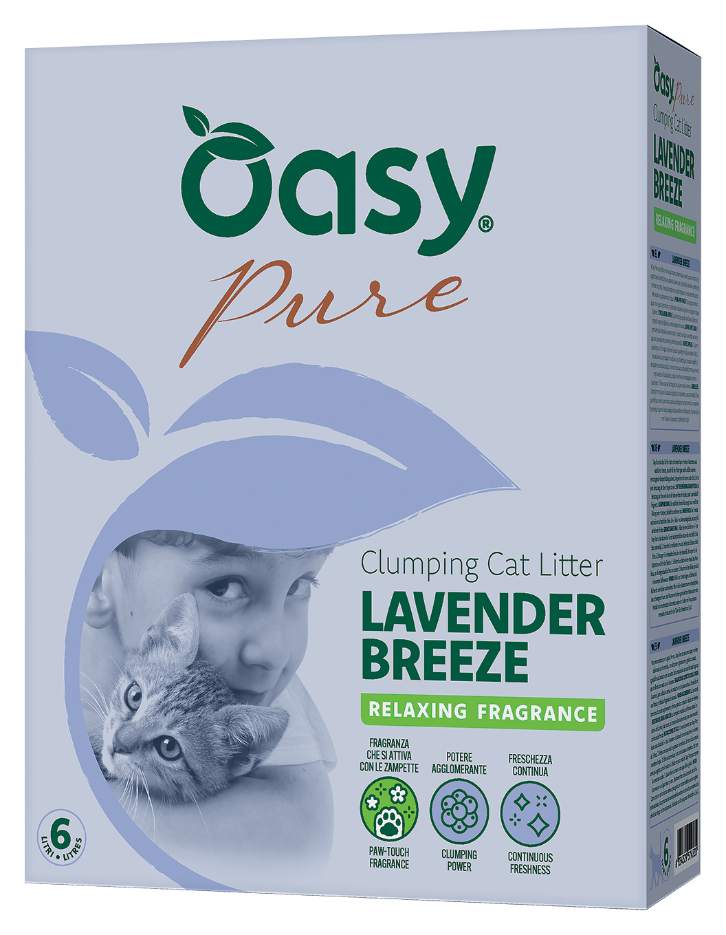 Oasy Pure Lavander Breeze - Lettiera agglomerante per gatti - fragranza lavanda