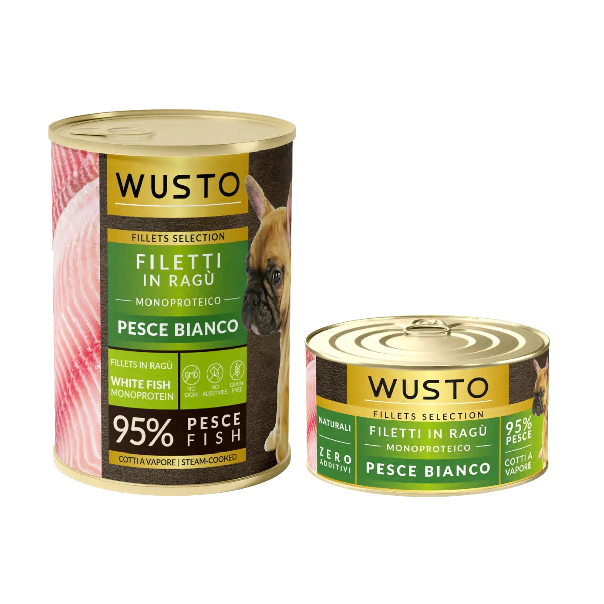 Wusto Daily Premium Cane - Filetti in Ragù Monoproteico Pesce Bianco