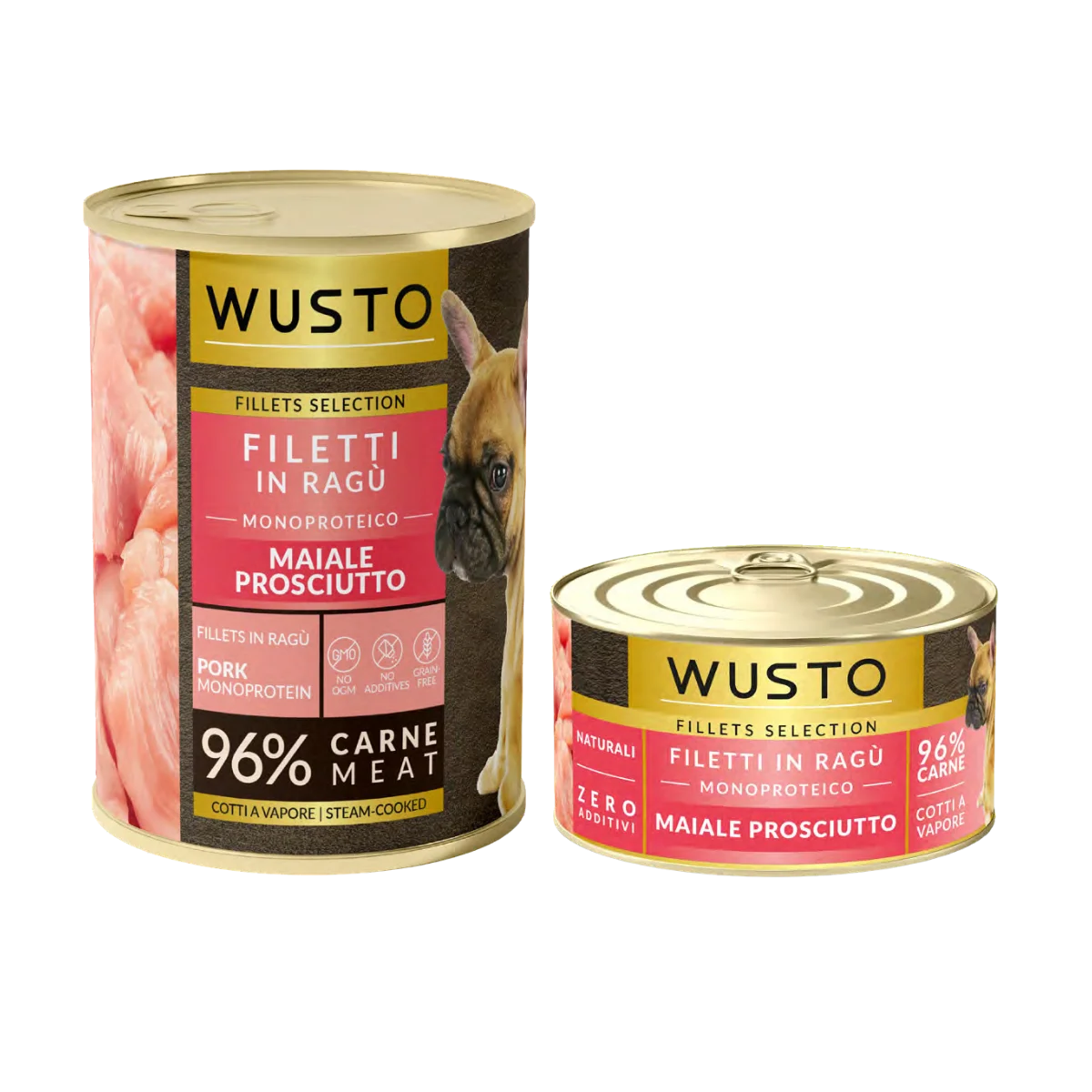 Wusto Daily Premium Cane - Filetti in Ragù Monoproteico Maiale e Prosciutto