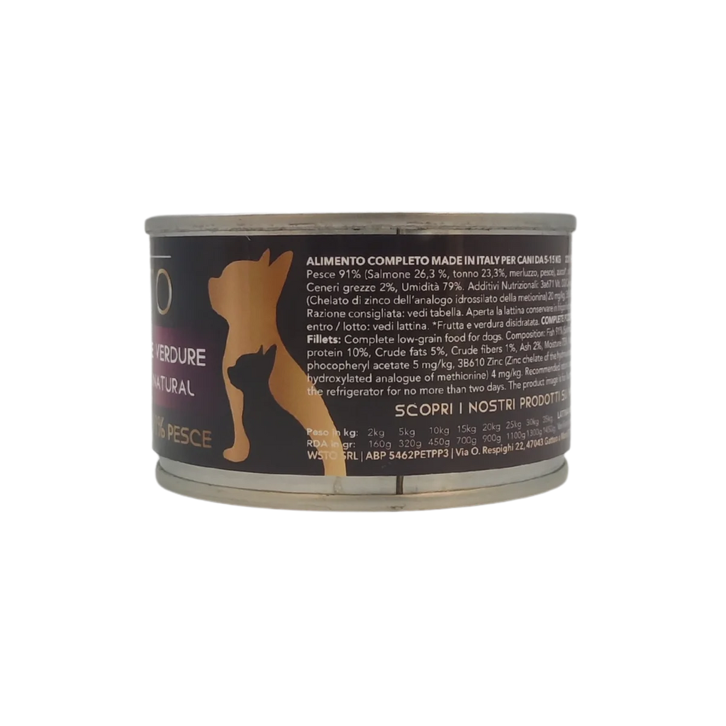 Tonno Salmone Verdure -  Filetti in Salsa Natural - Cotti al vapore - 91% di pesce - 150 g