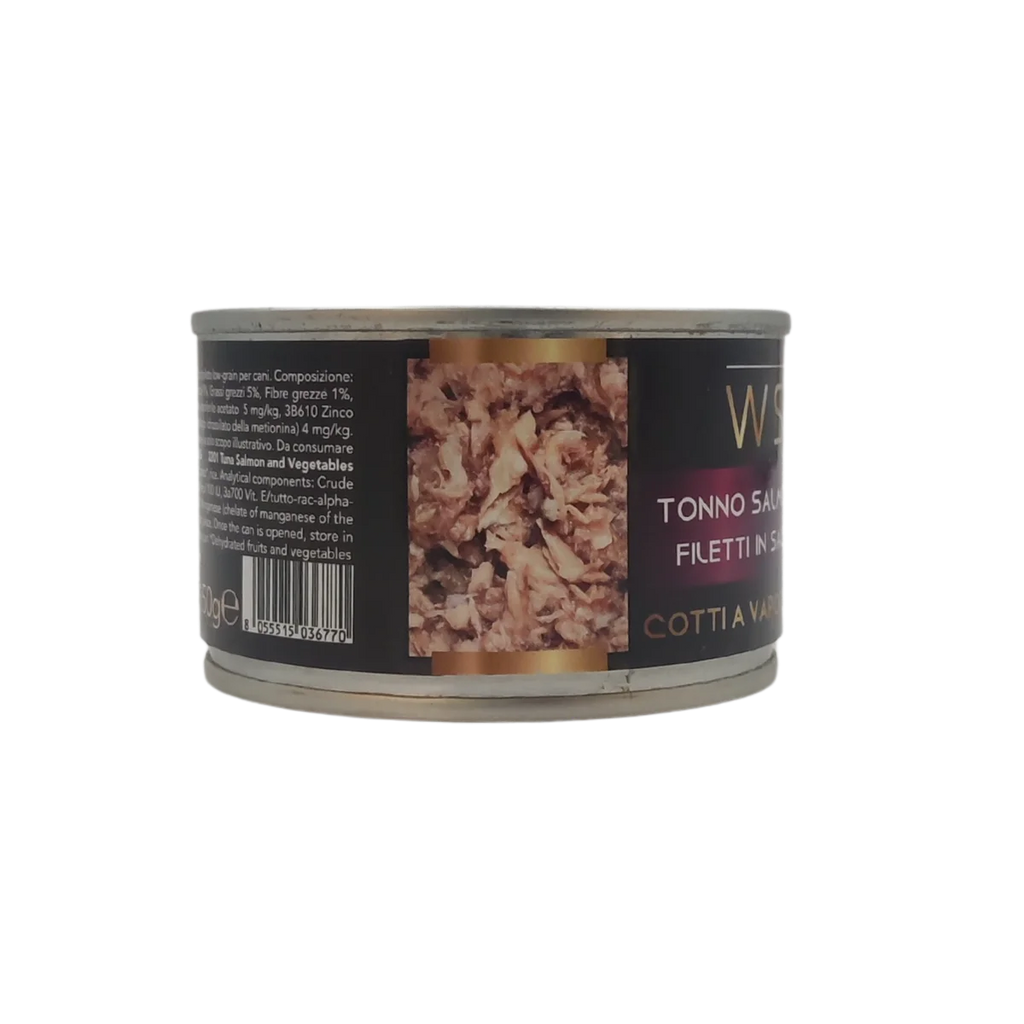 Tonno Salmone Verdure -  Filetti in Salsa Natural - Cotti al vapore - 91% di pesce - 150 g