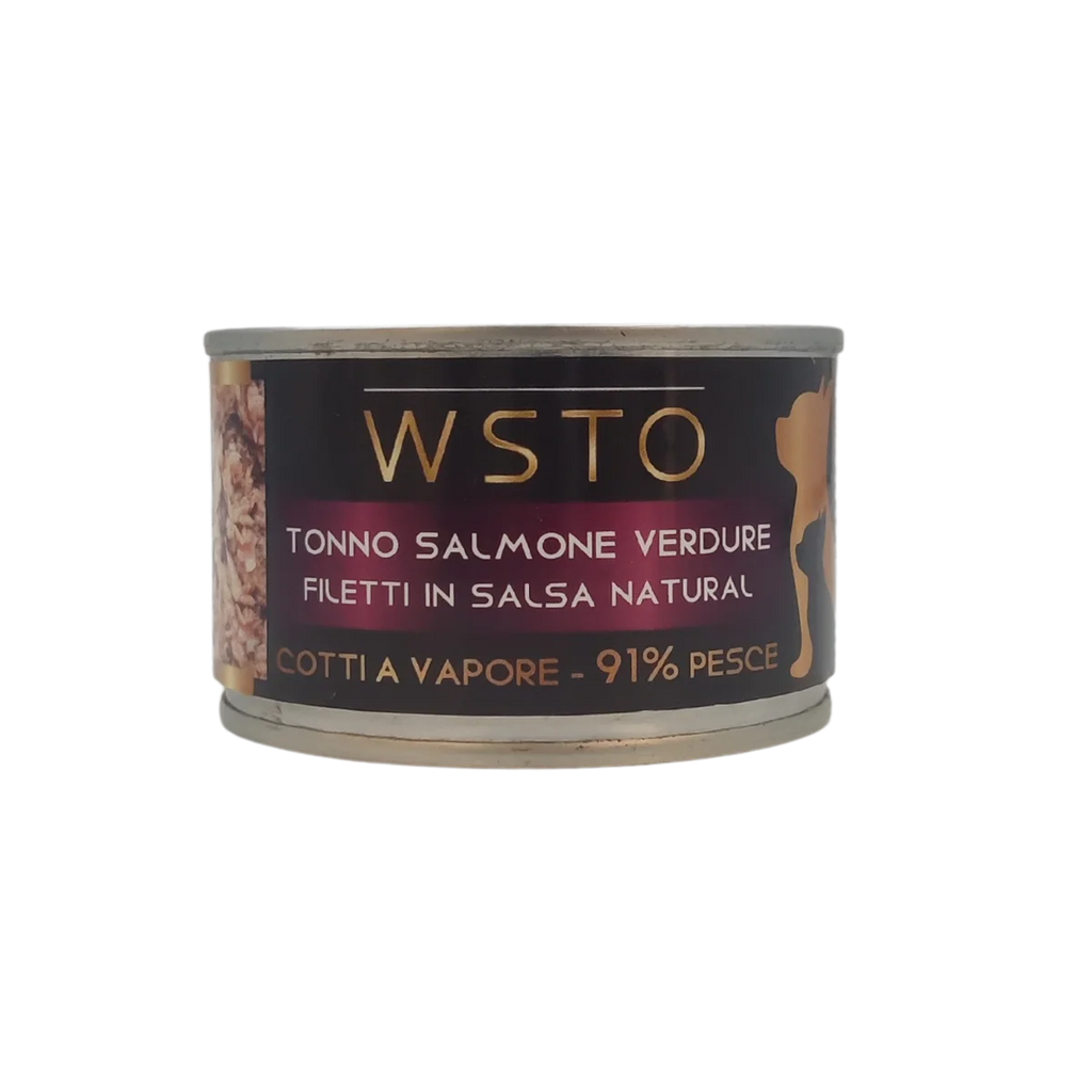 Tonno Salmone Verdure -  Filetti in Salsa Natural - Cotti al vapore - 91% di pesce - 150 g