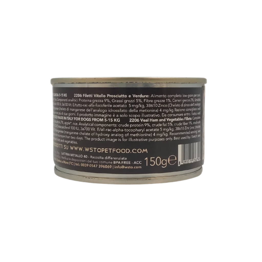 Vitello Prosciutto Verdure - Filetti in Salsa Natural - Cotti al vapore - 80% di carne - 150 g