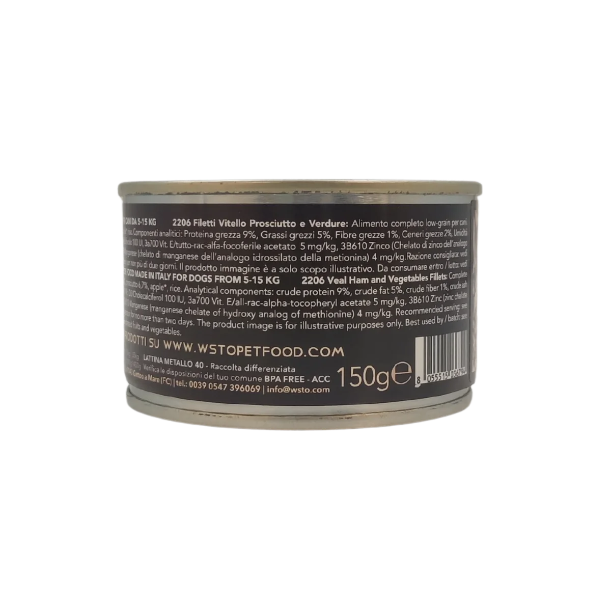 Vitello Prosciutto Verdure - Filetti in Salsa Natural - Cotti al vapore - 80% di carne - 150 g