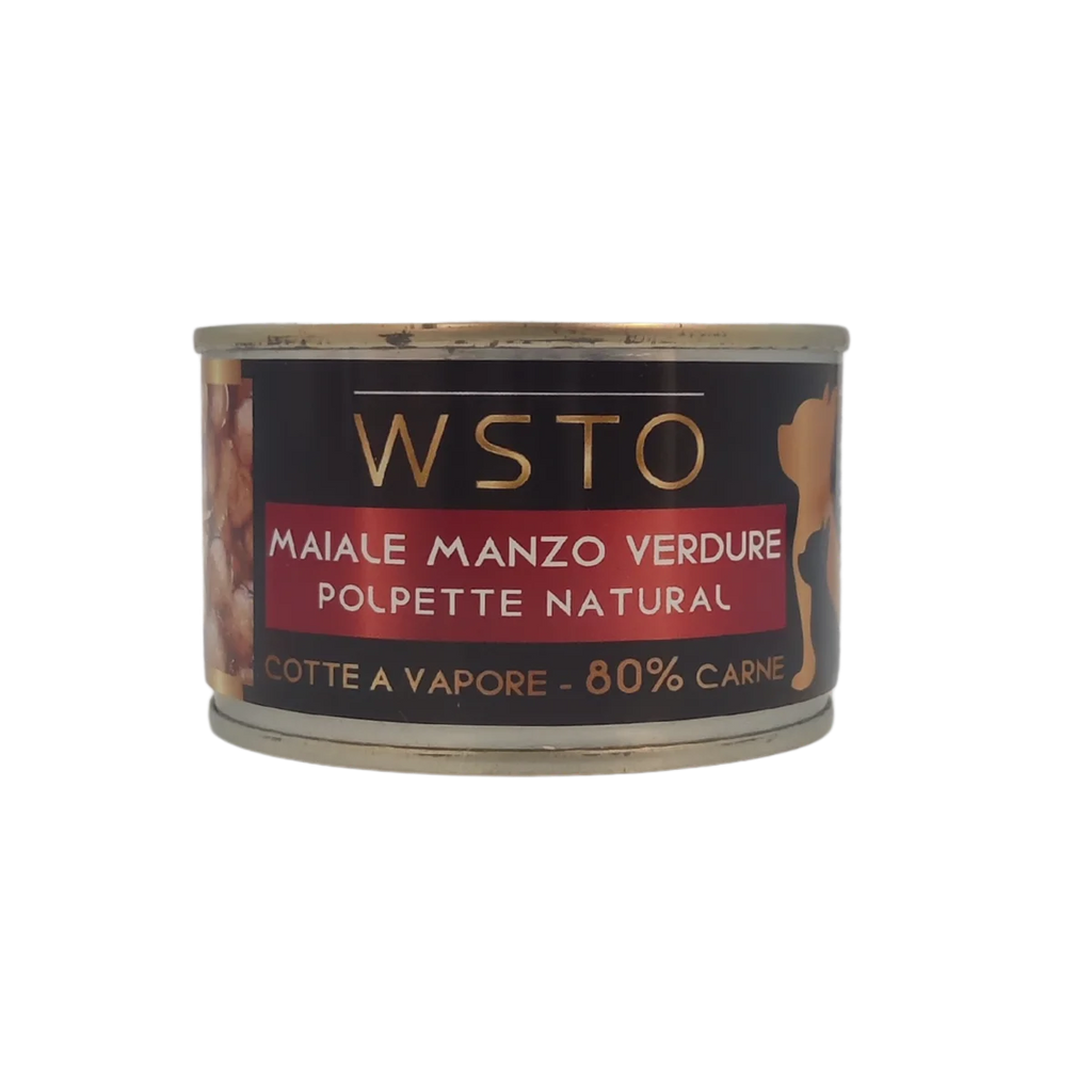 WSTO - Maiale Manzo Verdure - Polpette Natural - Cotte al vapore - 80% Carne