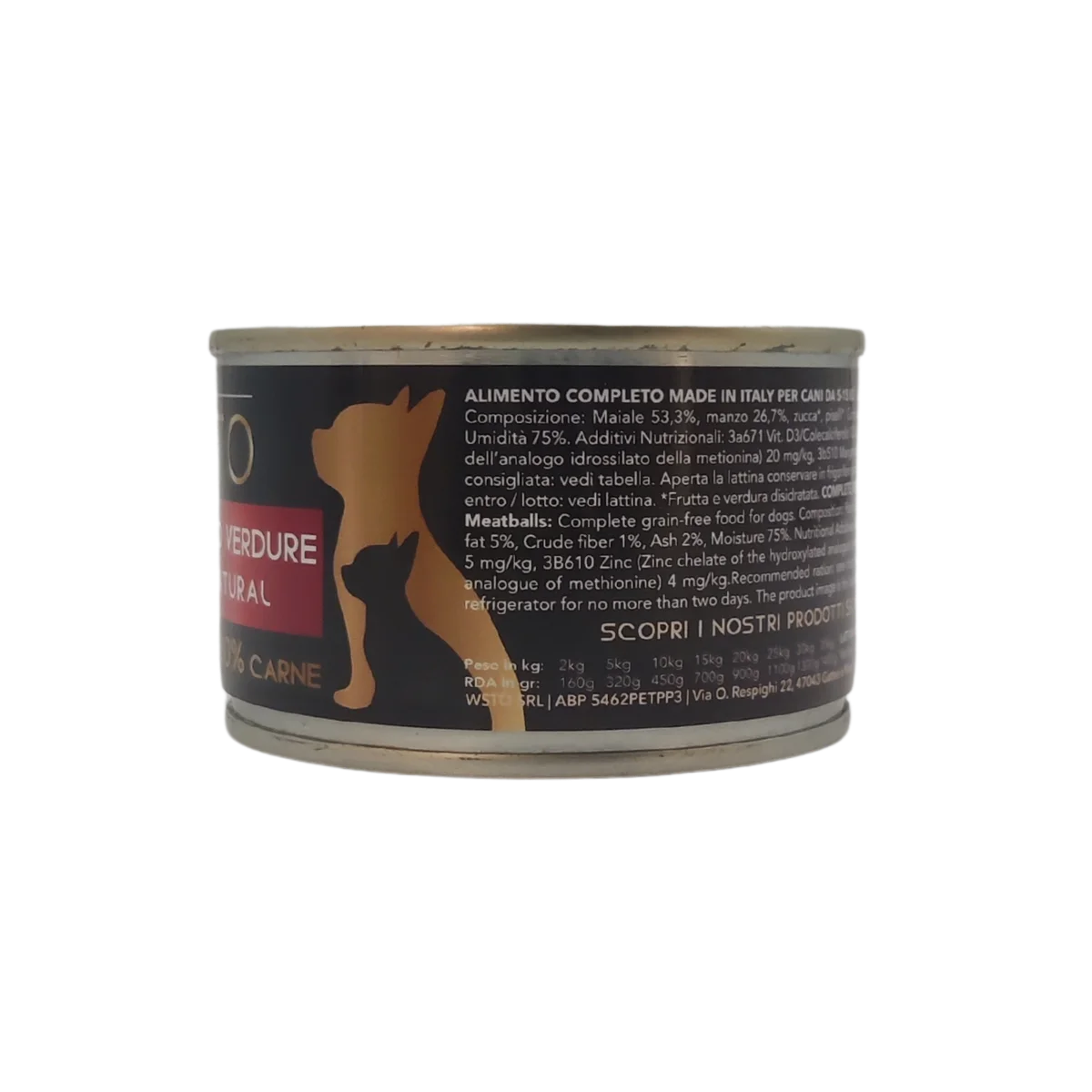 WSTO - Maiale Manzo Verdure - Polpette Natural - Cotte al vapore - 80% Carne