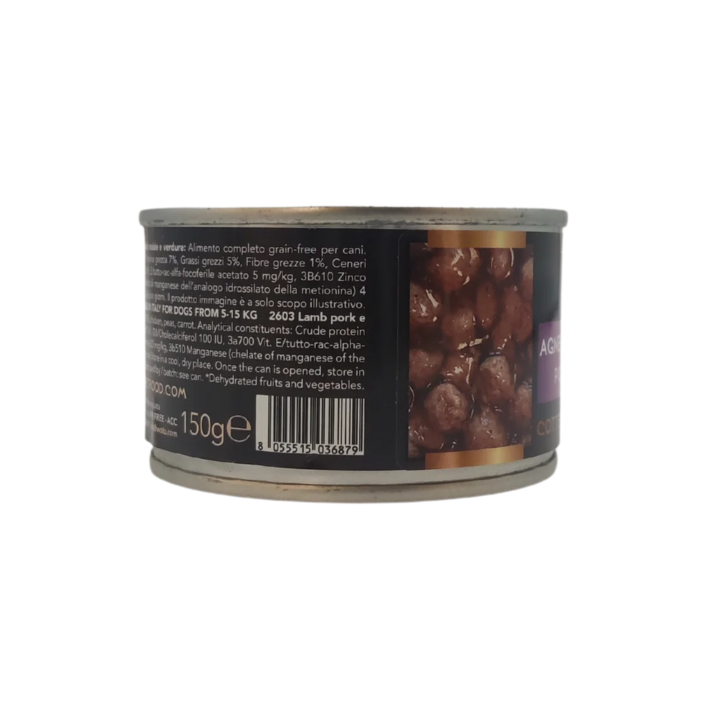 WSTO - Agnello Maiale Verdure - Polpette Natural - Cotte al vapore - 80% Carne