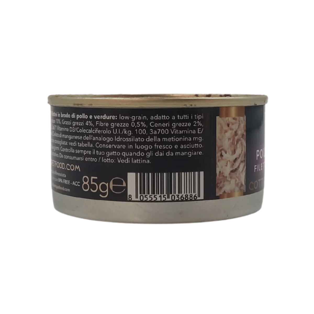 Pollo con Verdure - Filettini in brodo natural - Cotti al vapore - 90% Carne - 85 g