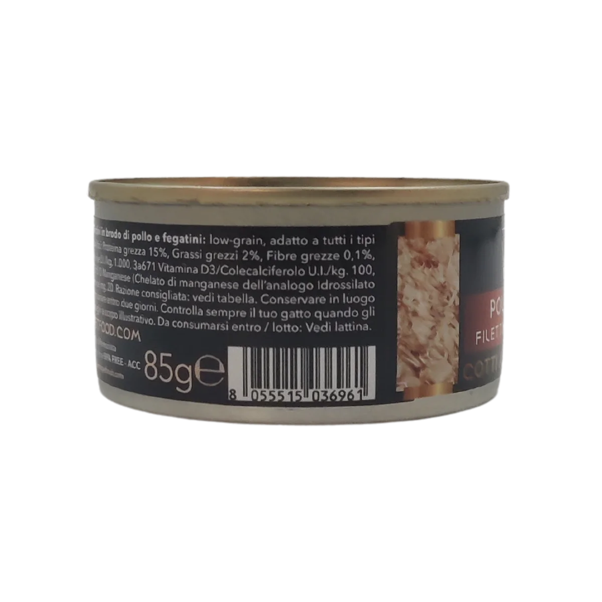 Pollo e Fegatini - Filettini in brodo natural - Cotti al vapore - 91% Carne - 85 g