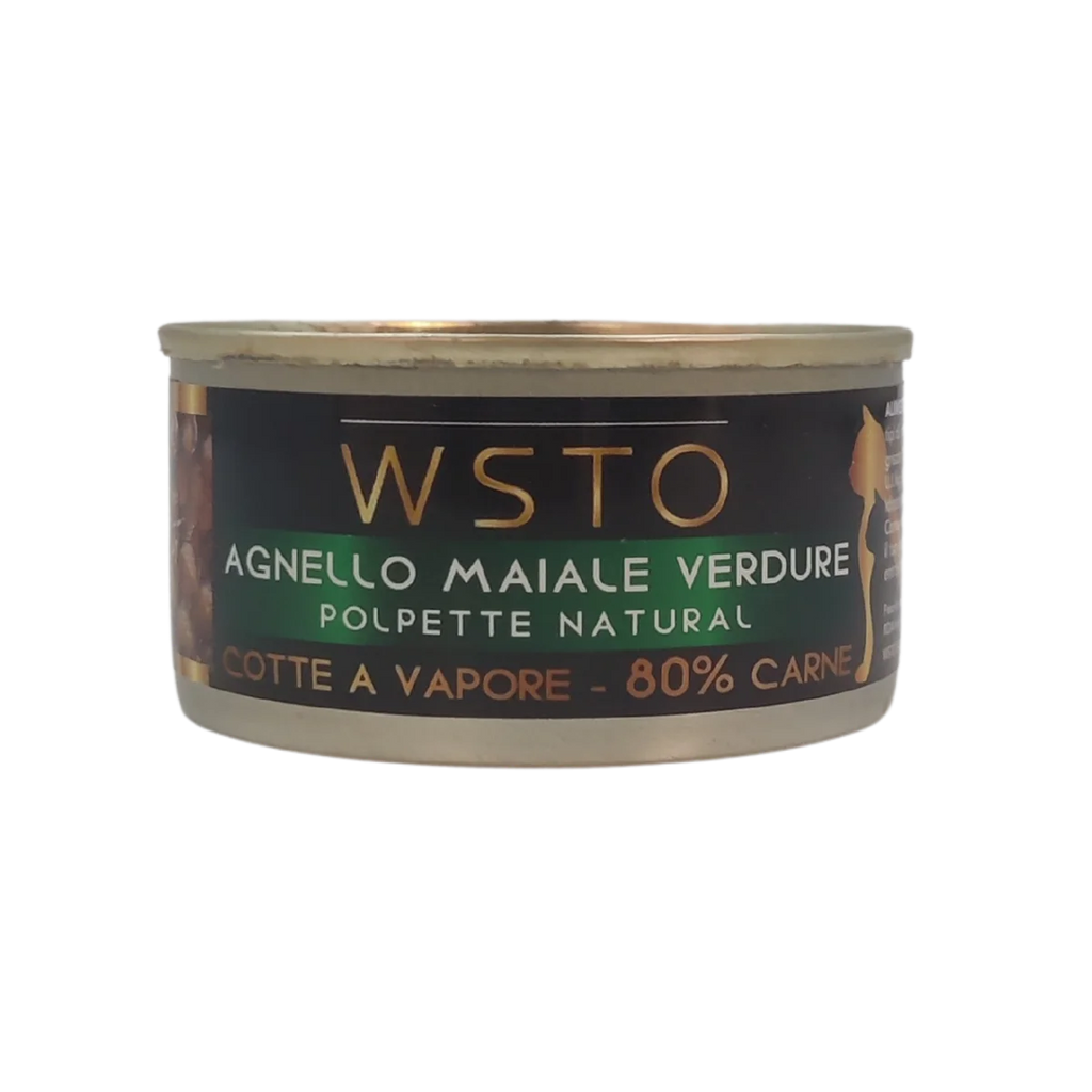 Agnello, Maiale e Verdure - Polpette natural - Cotti al vapore - 80% Carne - 85 g