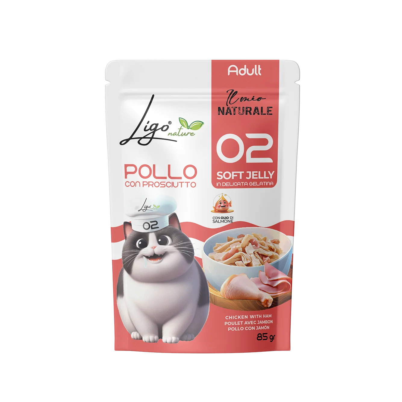 Ligo Nature - Soft Jelly Pollo con Prosciutto - 85gr