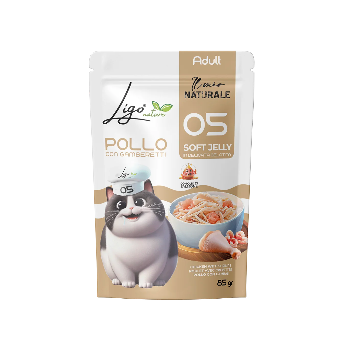 Ligo Nature - Soft Jelly Pollo con Gamberetti - 85gr