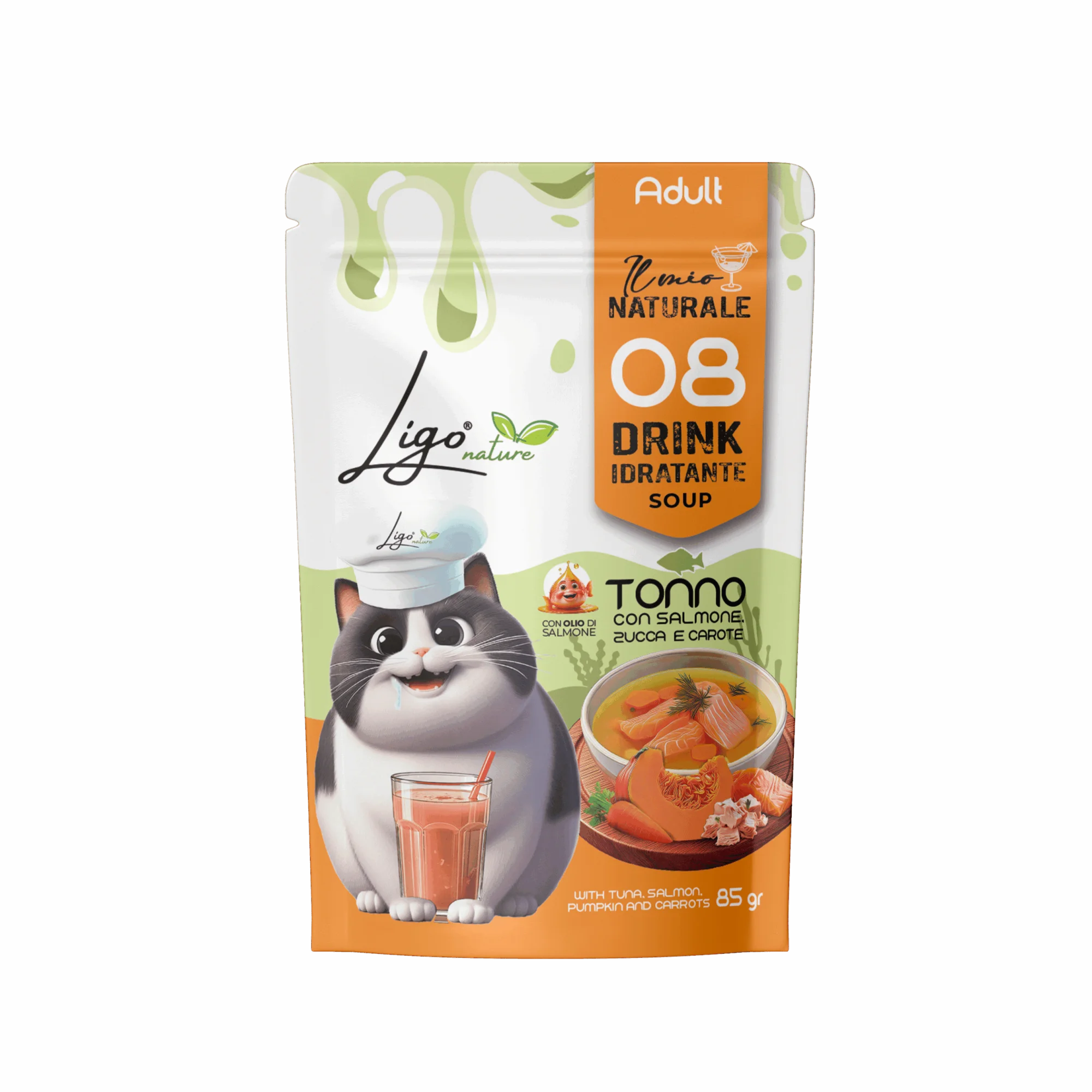 Ligo Nature - Soup Drink Tonno con Salmone, Zucca e Carote - 85 g