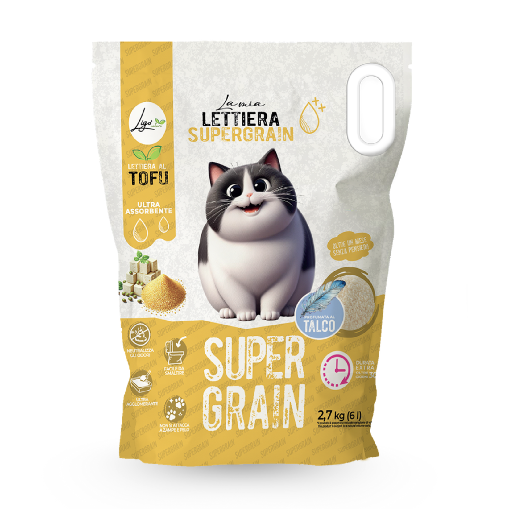 Ligo Nature - Lettiera per gatti - Supergrain profumazione talco - 6l