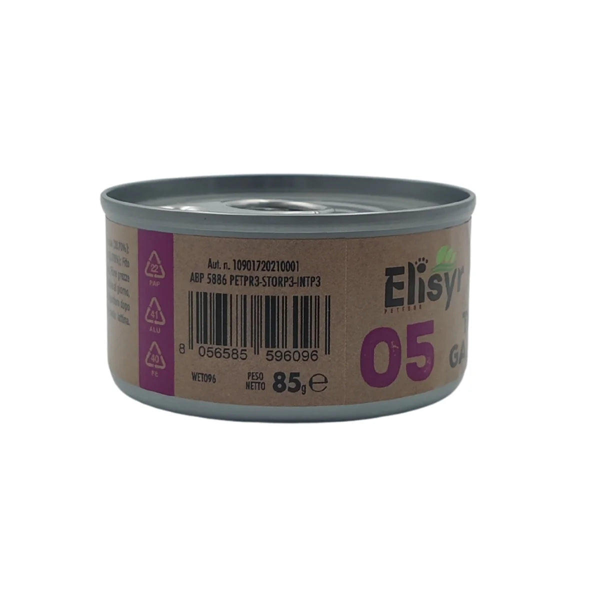 Elisyr - Alimento umido complementare per gatti adulti - Tonno e Gamberetti - 85 gr