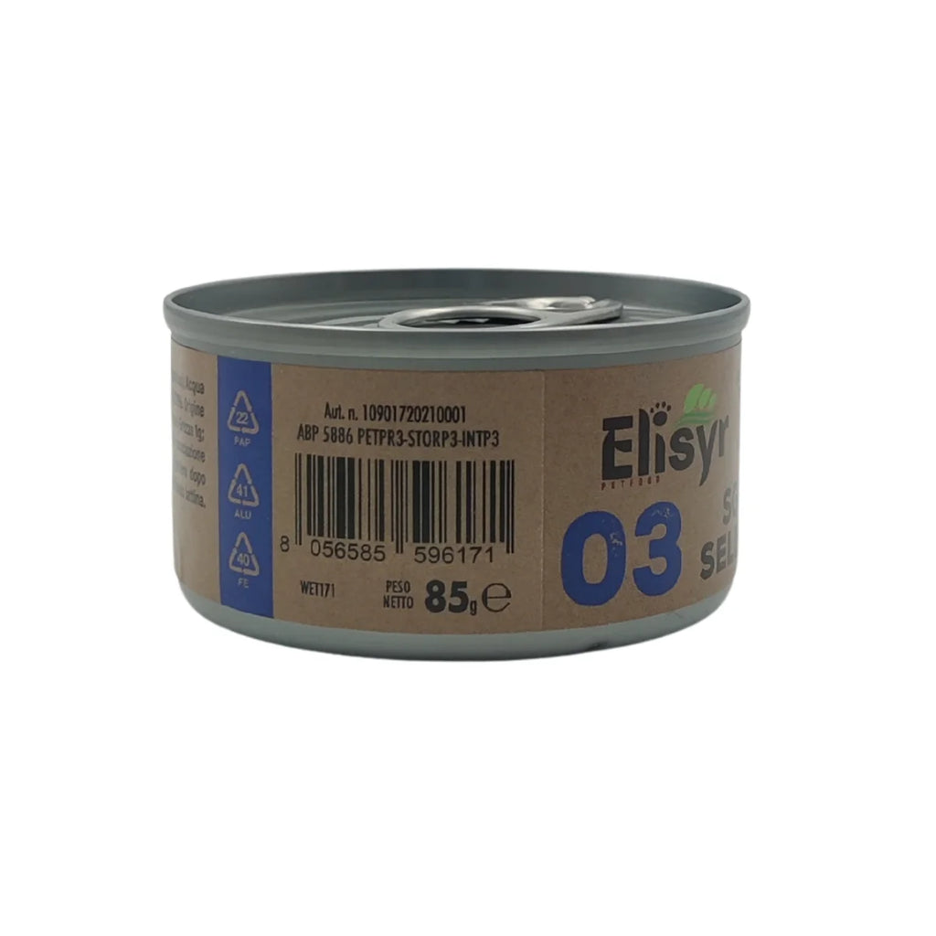 Elisyr - Alimento umido complementare per gatti adulti - Sgombro Selezionato - 85 gr