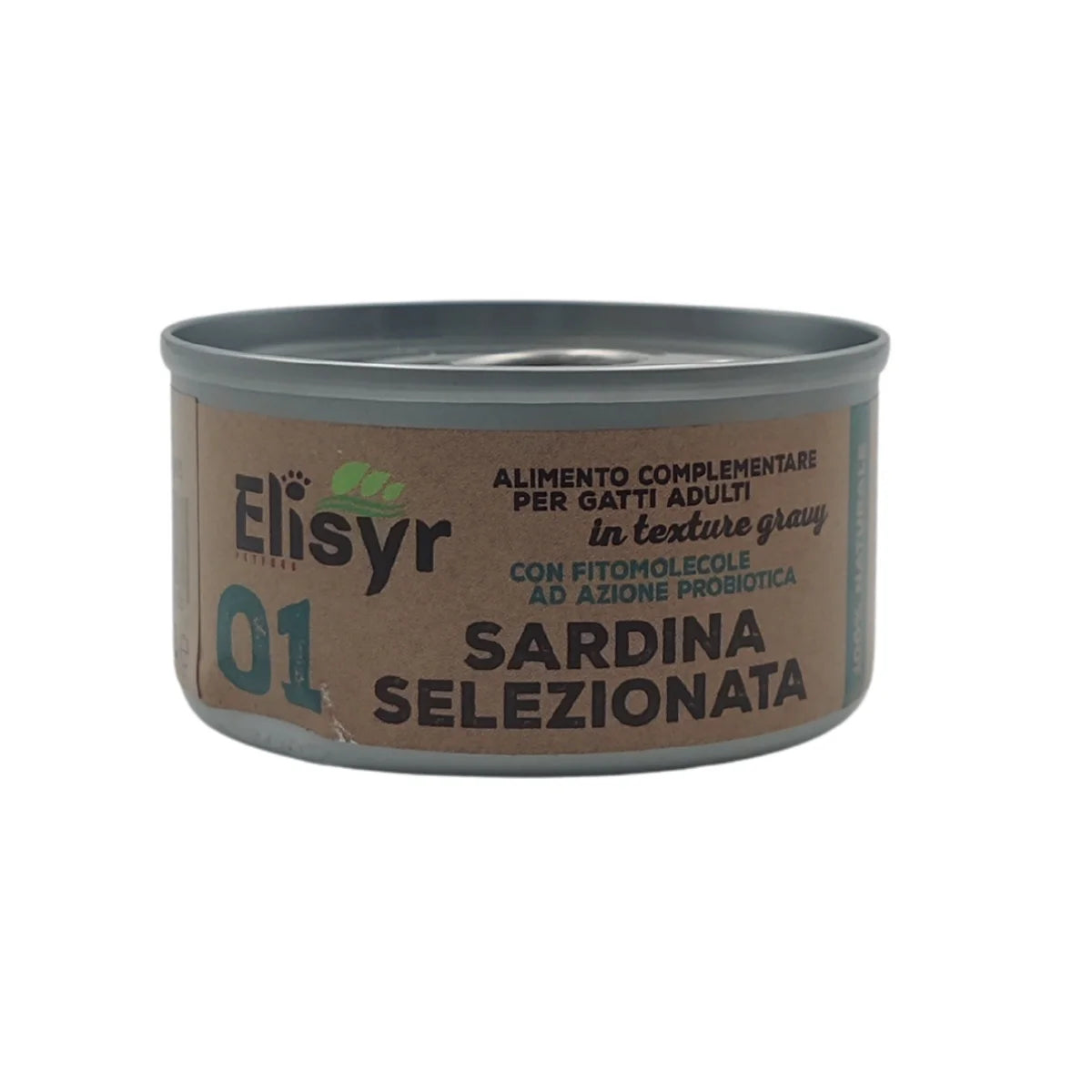Elisyr - Alimento umido complementare per gatti adulti - Sardina Selezionata - 85 gr