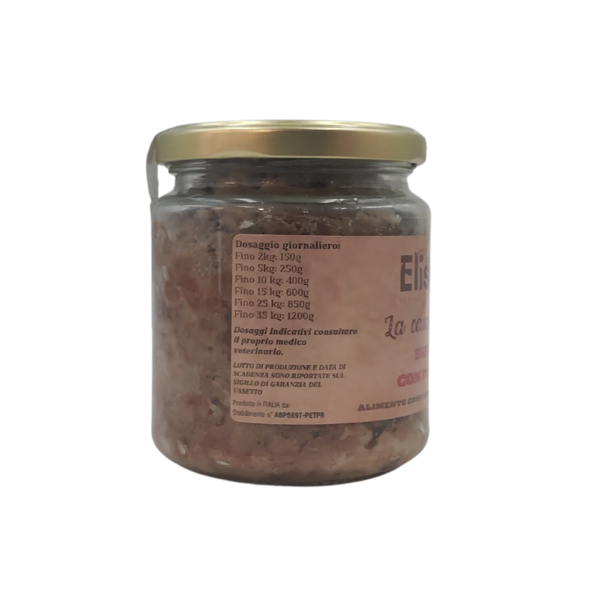 Suino con Piselli - Alimento completo per Cani Adulti - Elisyr La Casalinga