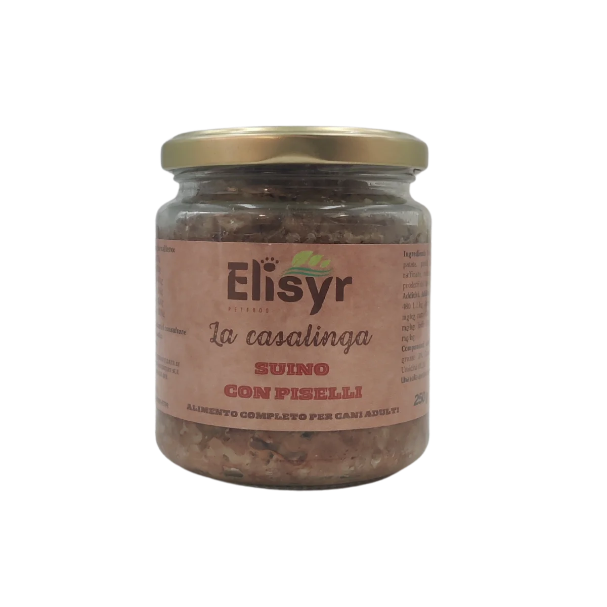 Suino con Piselli - Alimento completo per Cani Adulti - Elisyr La Casalinga