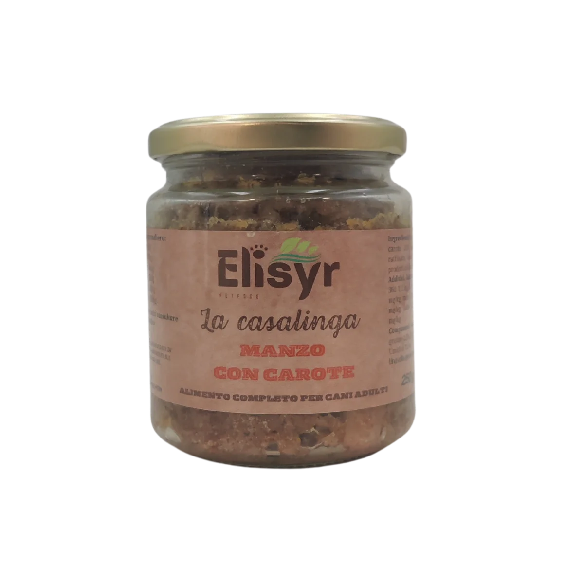 Manzo con Carote - Alimento completo per Cani Adulti - Elisyr La Casalinga