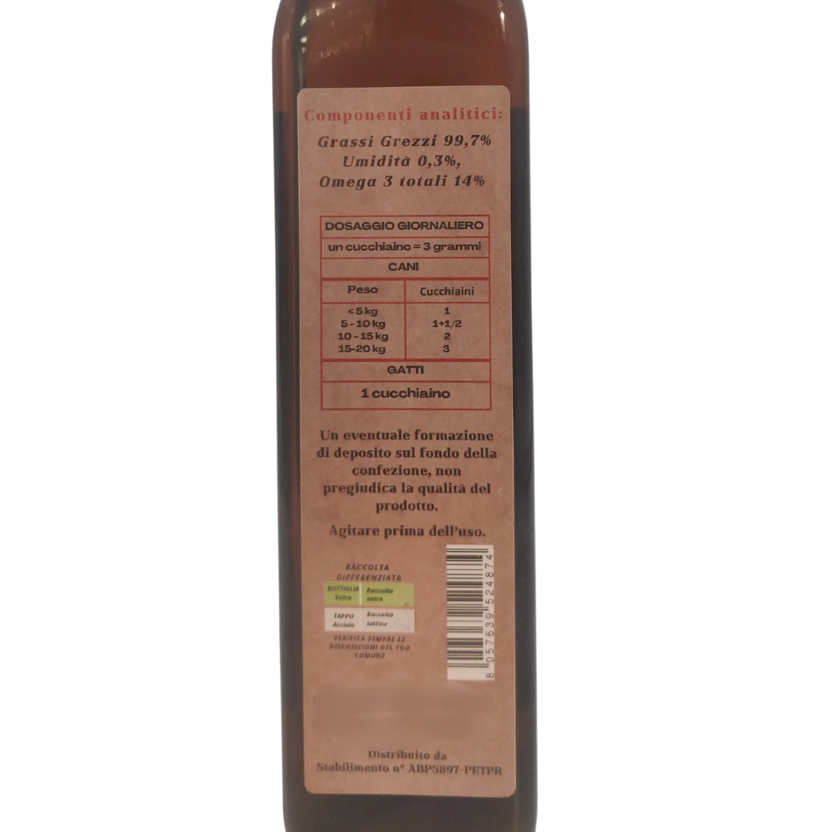 Olio di Salmone - Alimento semplice per cani e gatti - Elisyr