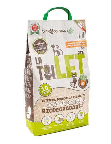 Lettiera Vegetale Biodegradabile La Toilet per gatti - Farmcompany - 10 Lt