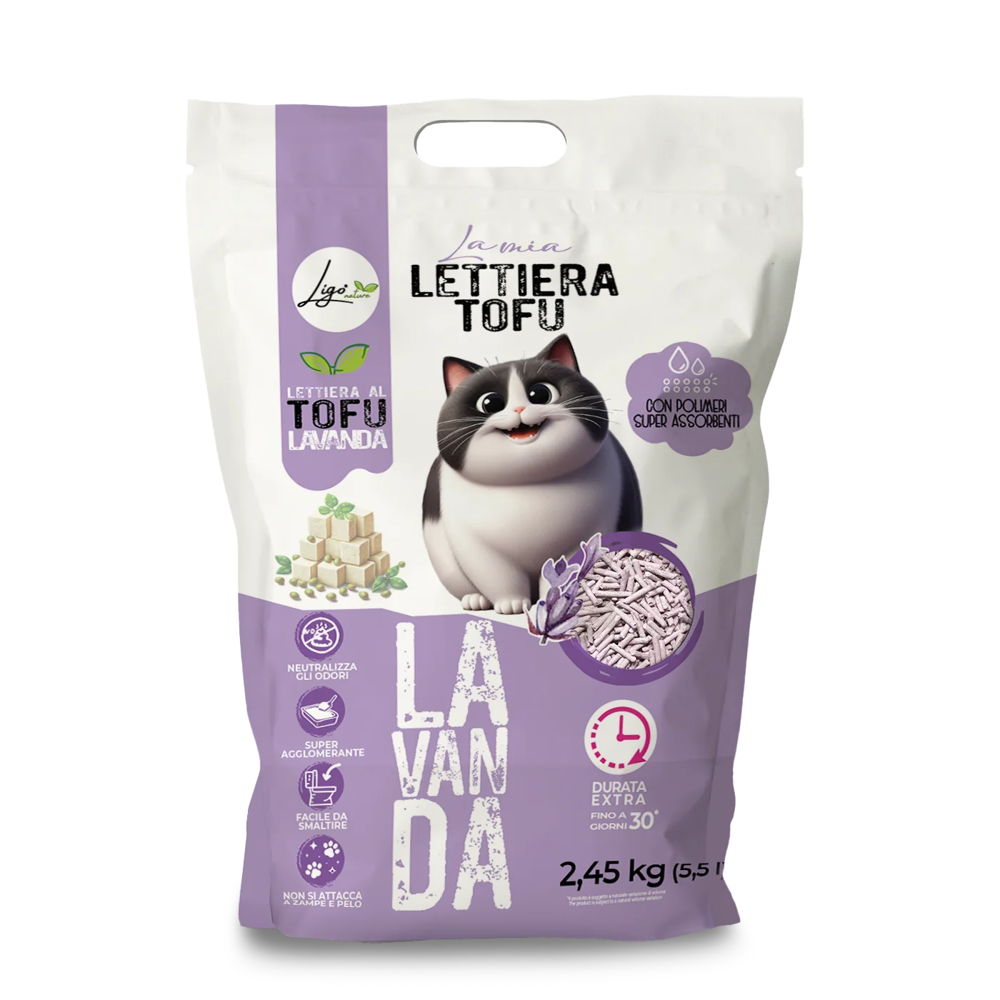 Lettiera per gatti - Tofu profumazione lavanda - Ligo Nature