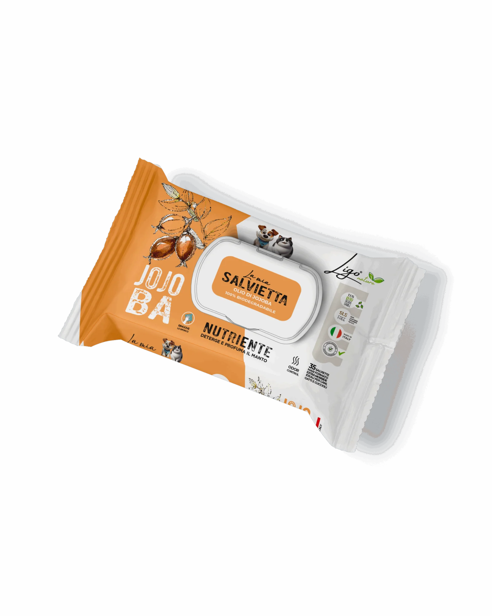 Ligo Nature - Salvietta nutriente jojoba - per cane e gatto - 40 pz