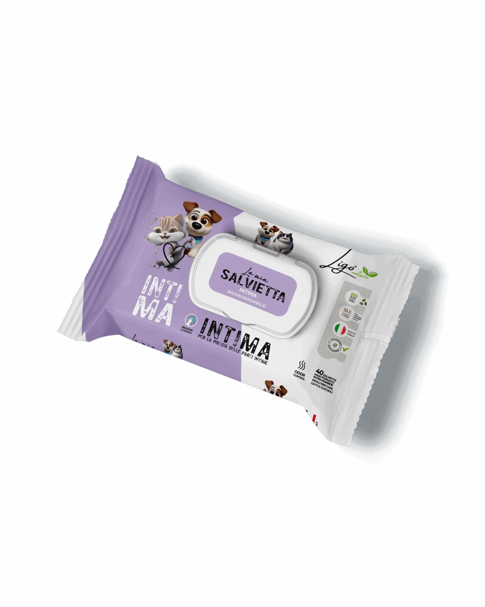 Ligo Nature - Salvietta delicata intime - per cane e gatto - 40 pz
