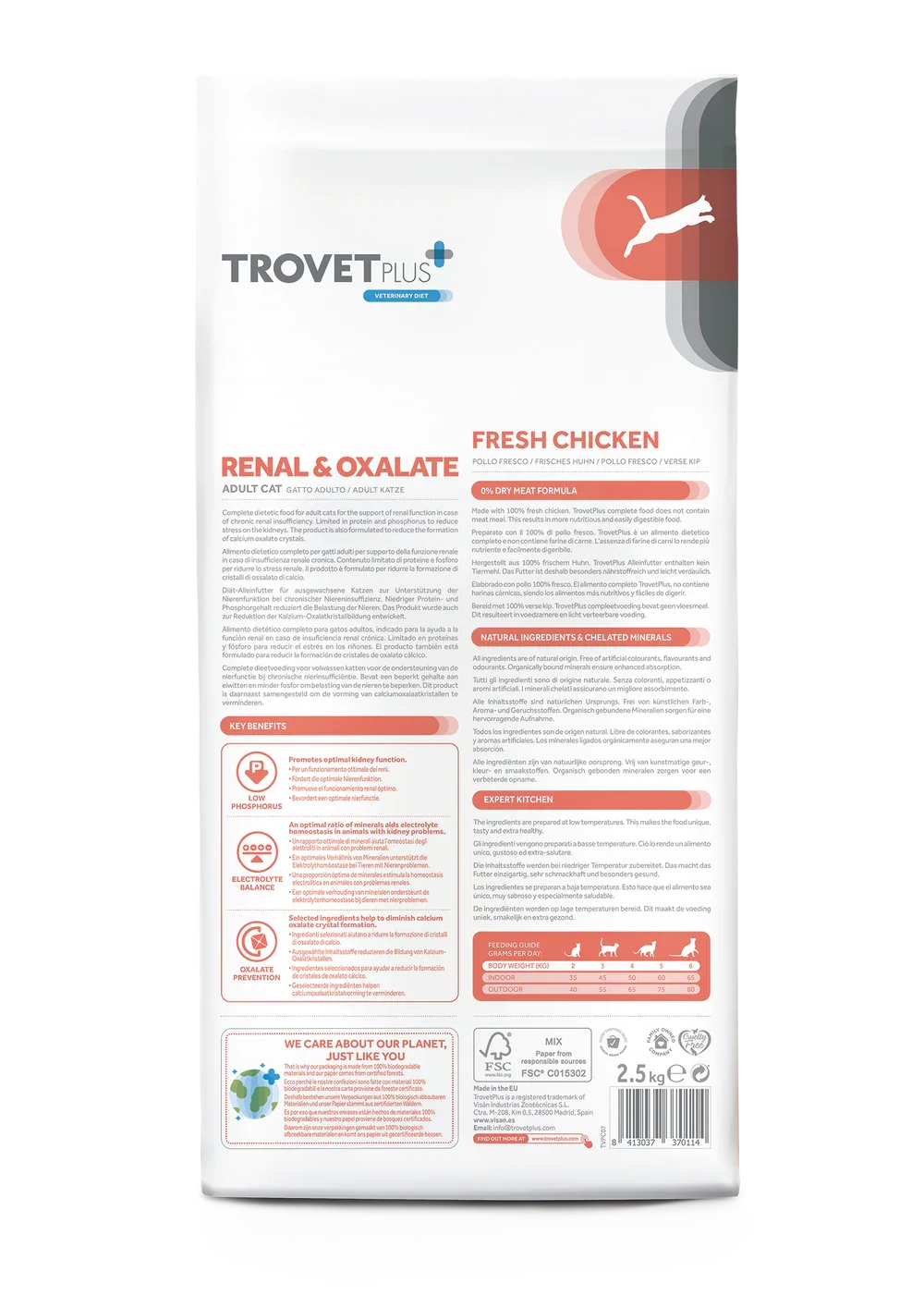 TrovetPlus Renal & Oxalate - Pollo - Crocchette per gatti adulti per riduzione calcoli