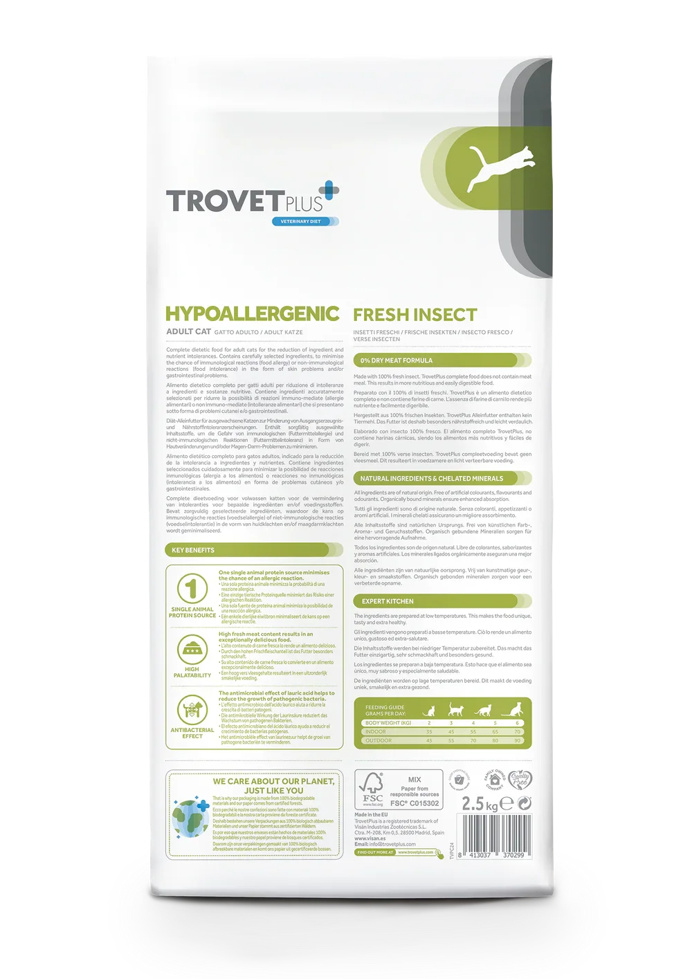 TrovetPlus Hypoallergenic - Insetti Freschi - Crocchette ipoallergeniche per Gatti Adulti con intolleranze
