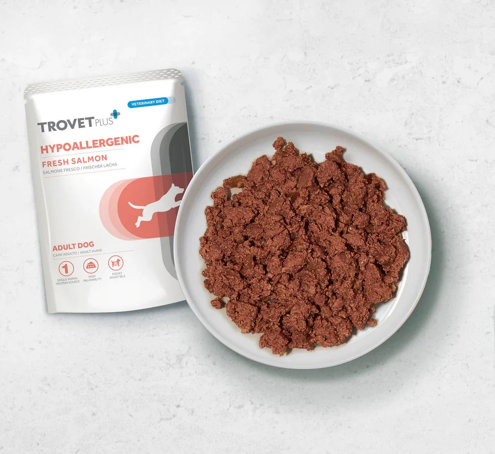 TrovetPlus Hypoallergenic - Salmone - Alimento ipoallergenico per Cani Adulti con intolleranze - Low Grain