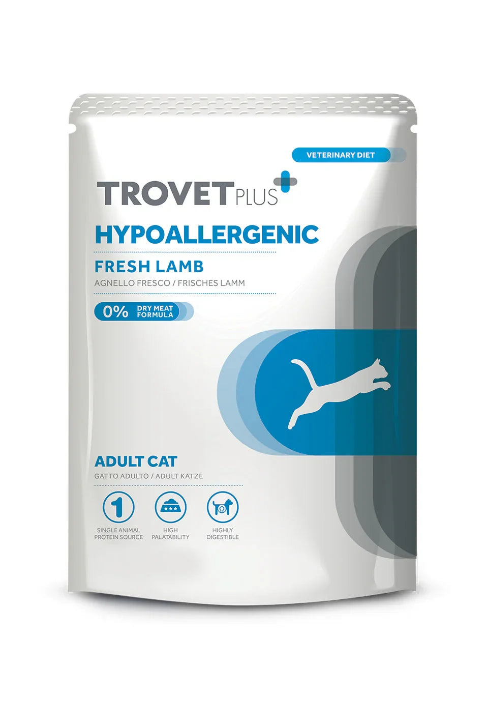 TrovetPlus Hypoallergenic - Agnello - Alimento ipoallergenico per Gatti Adulti con intolleranze - 85 gr