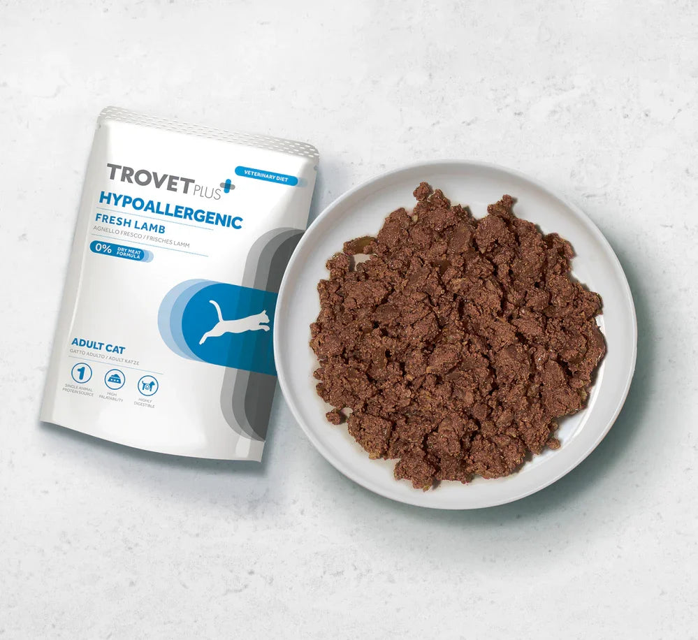 TrovetPlus Hypoallergenic - Agnello - Alimento ipoallergenico per Gatti Adulti con intolleranze - 85 gr