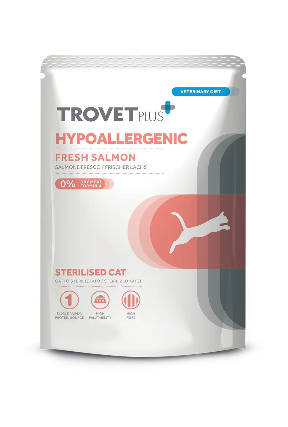 TrovetPlus Hypoallergenic - Salmone - Alimento ipoallergenico per Gatti Adulti con intolleranze - 85 gr