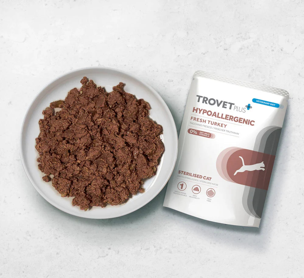TrovetPlus Hypoallergenic - Tacchino - Alimento ipoallergenico per Gatti Adulti con intolleranze - 85 gr