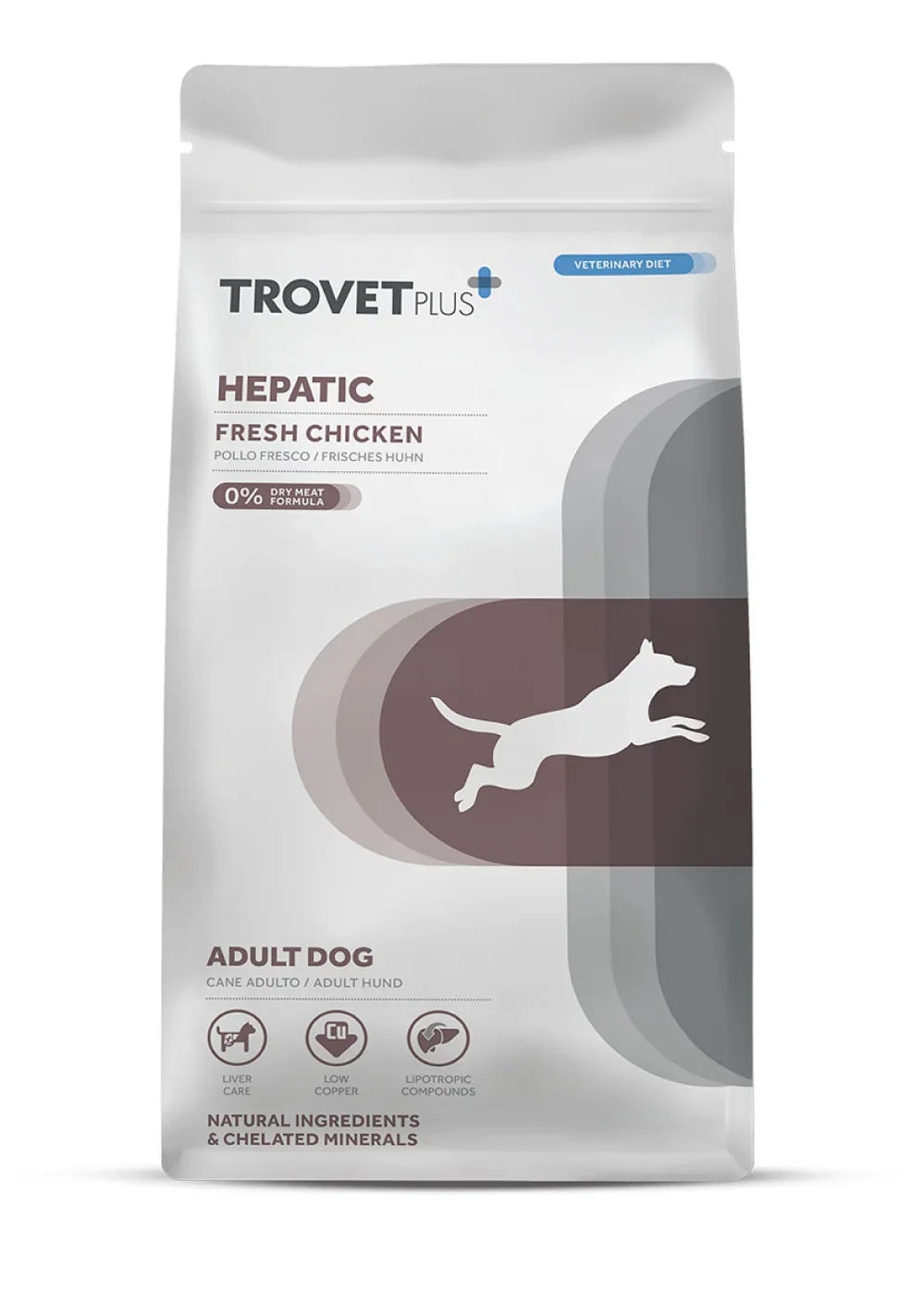 TrovetPlus Hepatic - Pollo Fresco - Crocchette dietetiche per Cani Adulti con insufficienza epatica