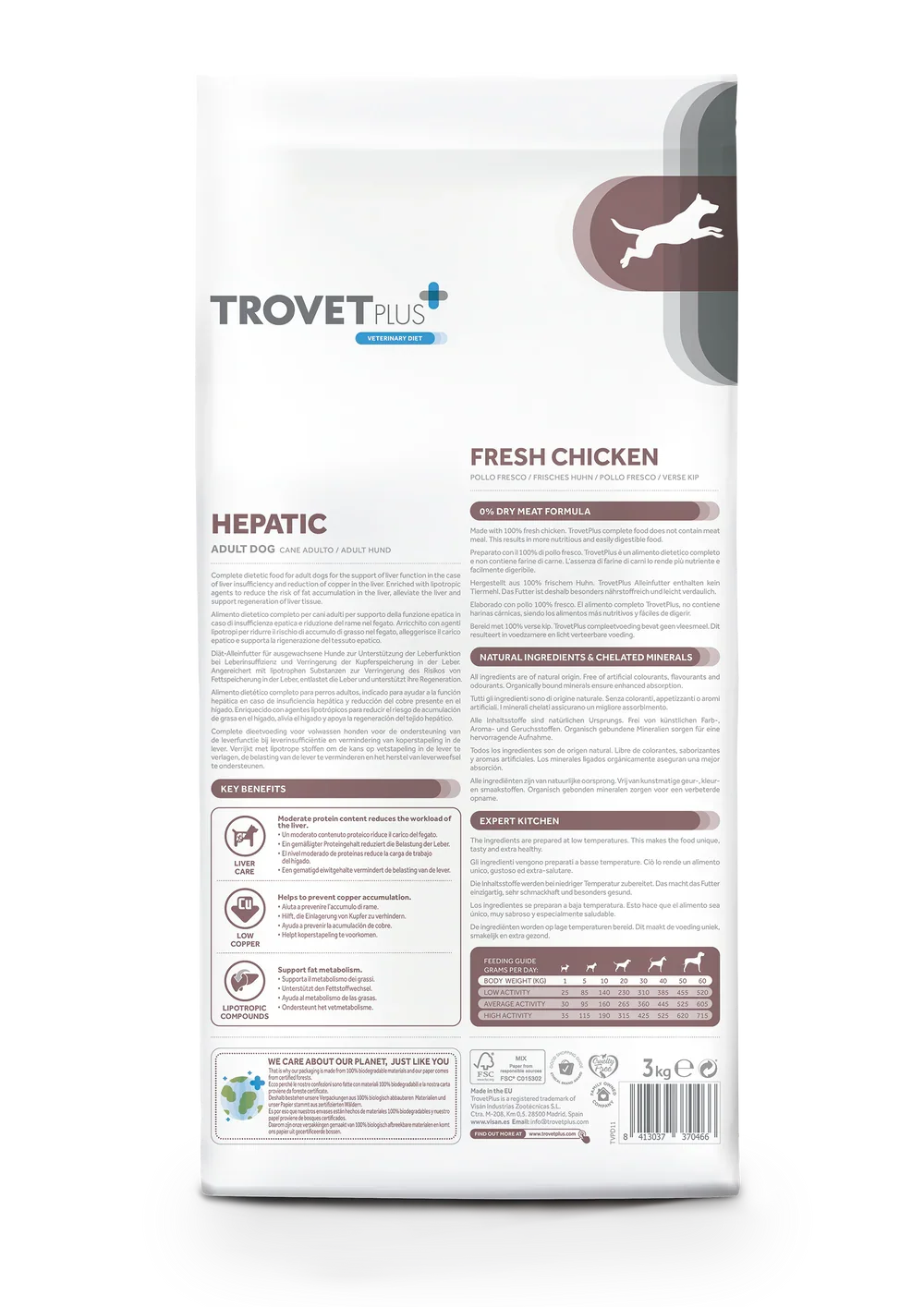 TrovetPlus Hepatic - Pollo Fresco - Crocchette dietetiche per Cani Adulti con insufficienza epatica