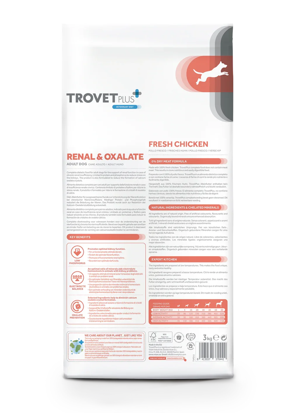 TrovetPlus Renal & Oxalate - Pollo - Crocchette per cani adulti per riduzione calcoli