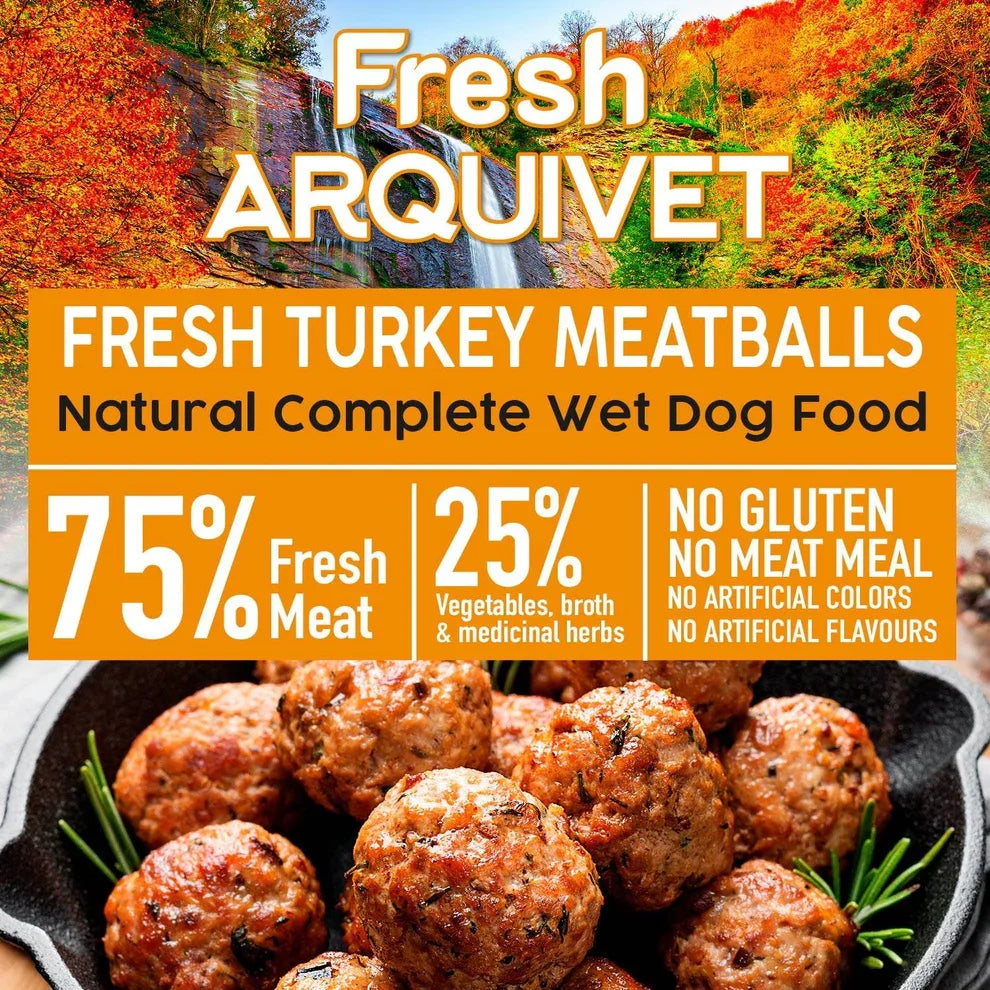 Arquivet Fresh - Polpette di Tacchino per Cani - Gluten free e Grain free - 400 gr